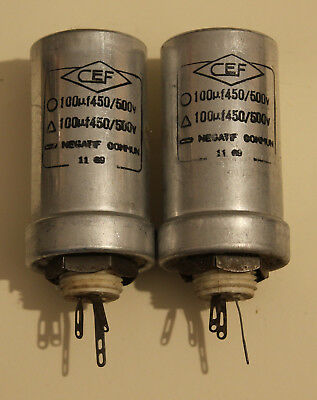 Lot de 2 doubles condensateurs cartouche vintage cef