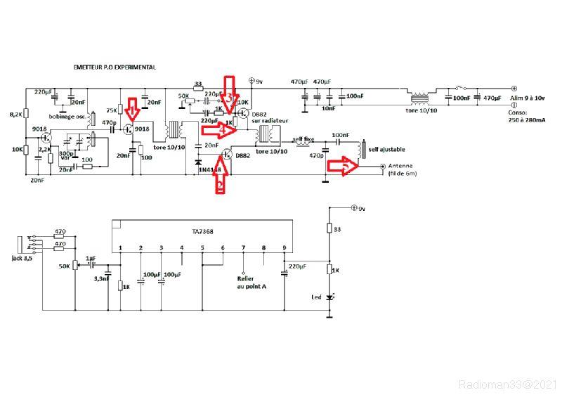 Emetteur po schema mesures