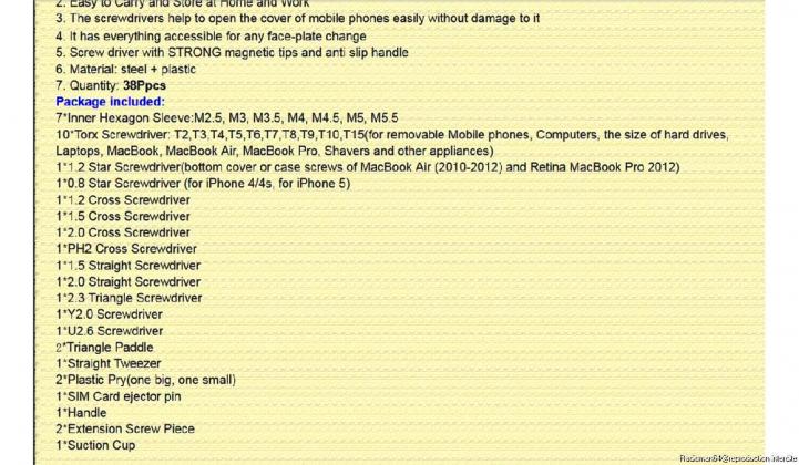 Liste outils