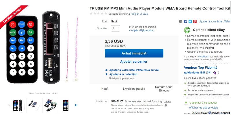 Module fm sans bluetooth